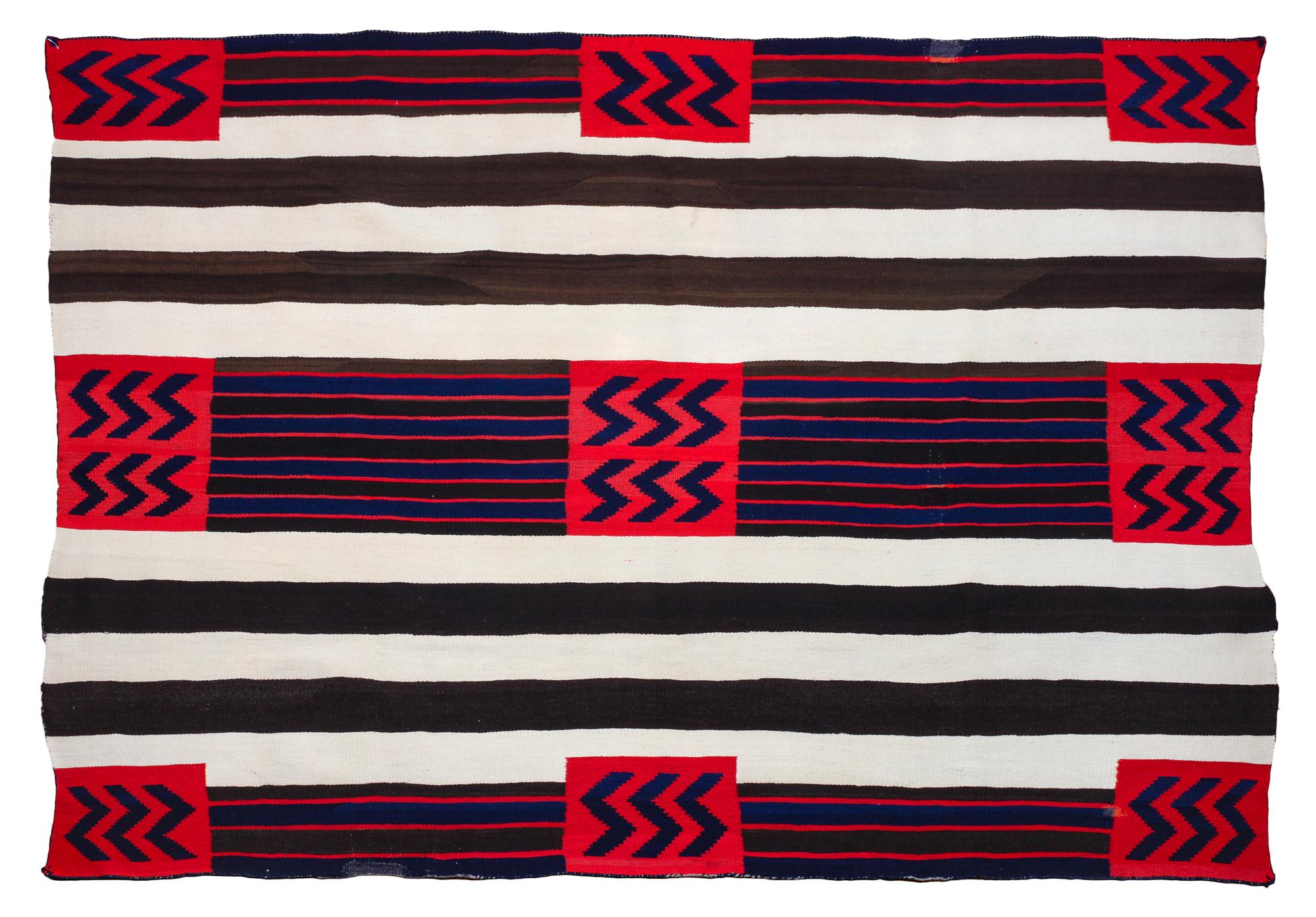 Navajo Second Phase Variant Chief's Blanket 70 x 53 inches — Circa 1865-1870