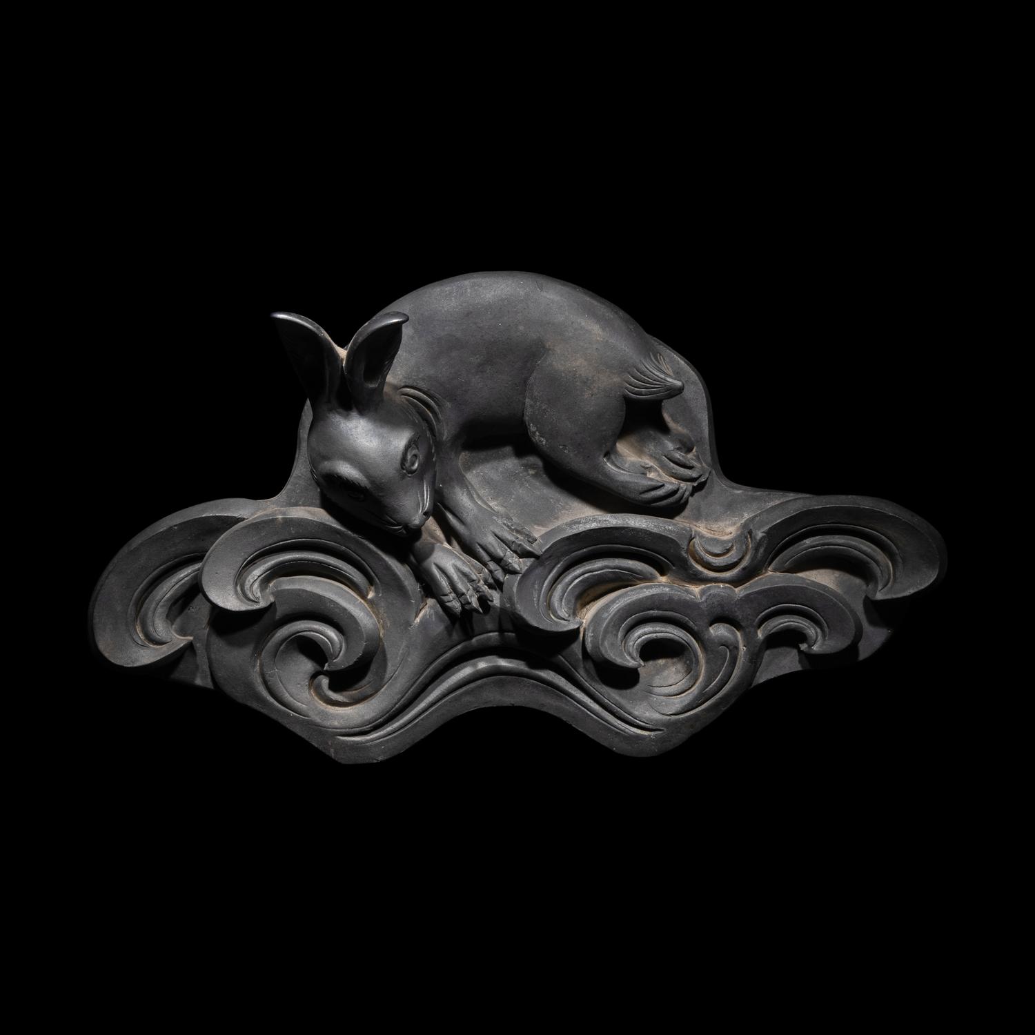 A Japanese 'Rabbit' Roof Tile, Onigawara, Edo Period
