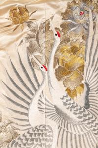 Three Japanese Embroidered Silk Kimono