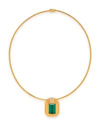 TOURMALINE, DIAMOND, AND YELLOW GOLD PENDANT/NECKLACE