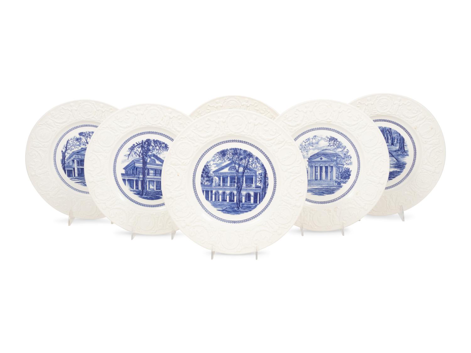 Fifteen Wedgwood Plates of University of Virginia Interest