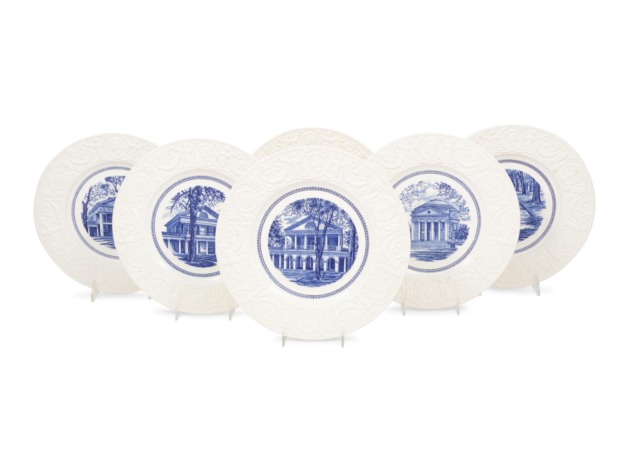 Fifteen Wedgwood Plates of University of Virginia Interest
