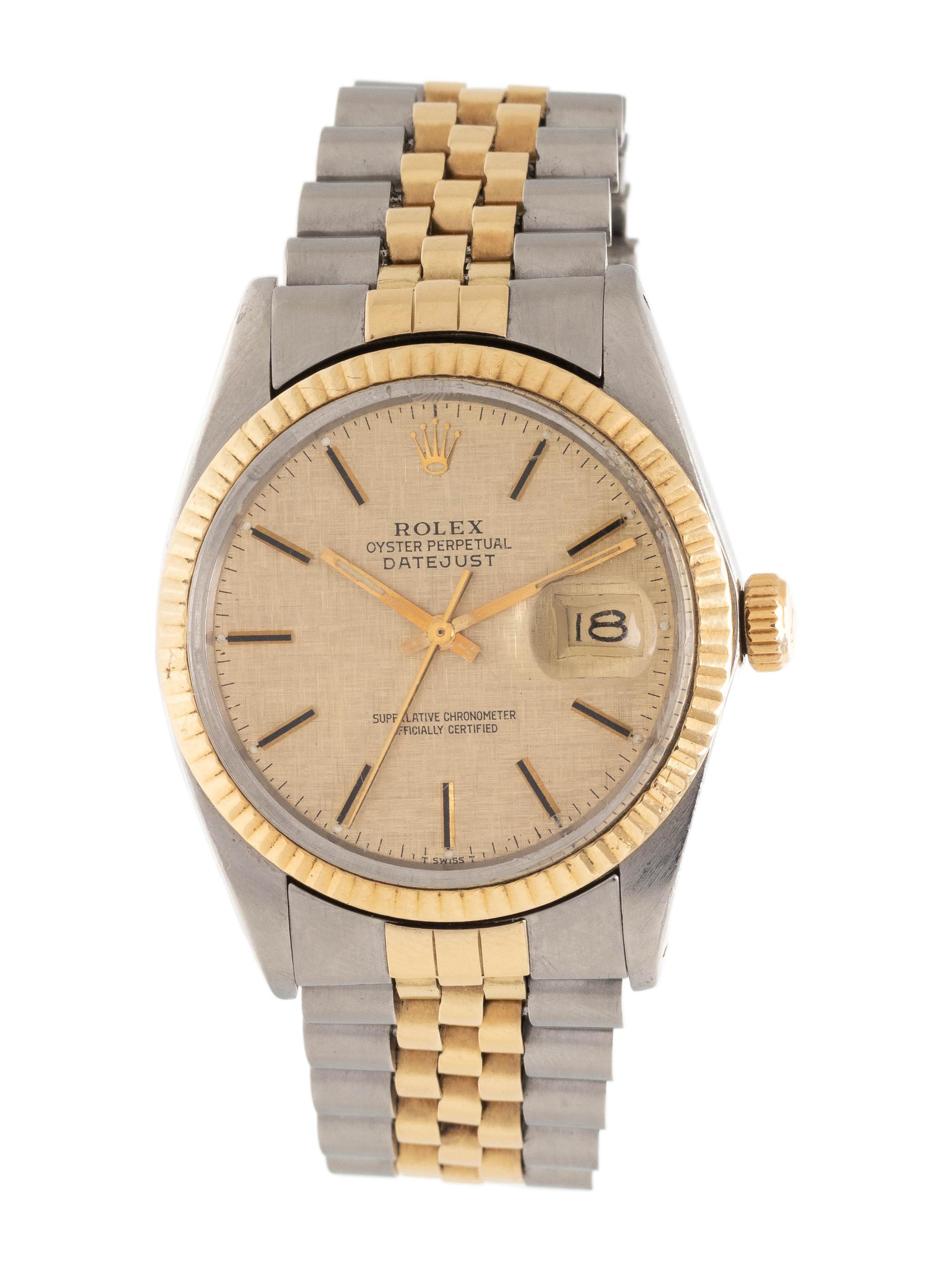 ROLEX, REF. 16013 STAINLESS STEEL AND 14K YELLOW GOLD 'OYSTER PERPETUAL DATEJUST' WRISTWATCH, CIRCA 1979