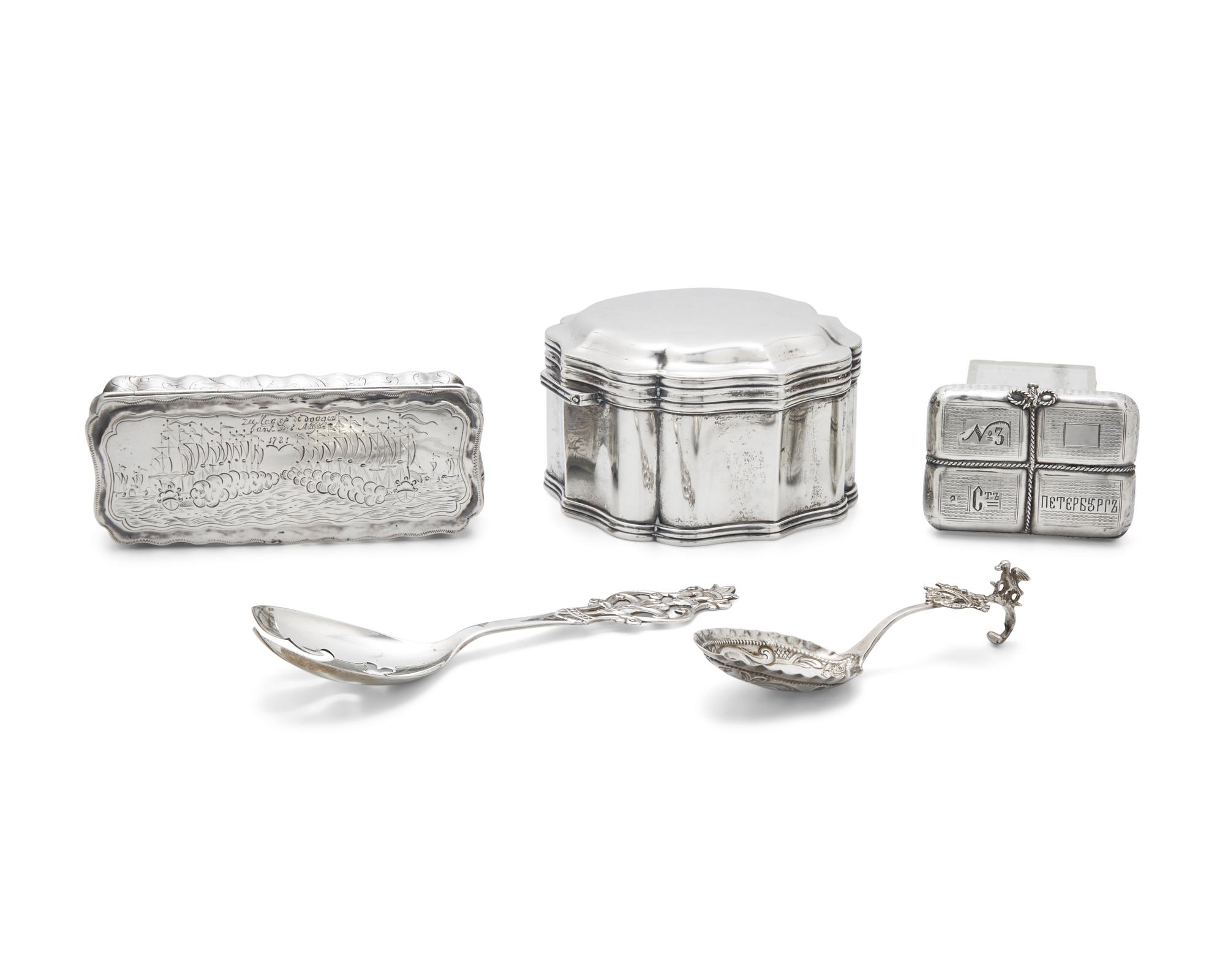 A Group of Five Continental Silver Items