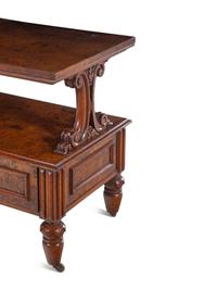 A Late William IV Burl Walnut Two-Tier Table