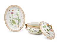 A Royal Copenhagen Flora Danica Porcelain Covered Tureen and Underplate