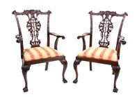 A Set of Twelve Chippendale Style Mahogany Dining Chairs Height 41 inches. — 20TH CENTURY