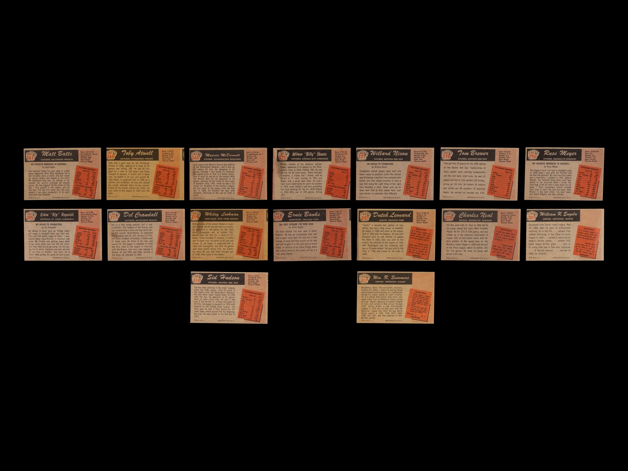 A Group of 58 1955 Bowman Baseball Cards Including Ernie Banks,