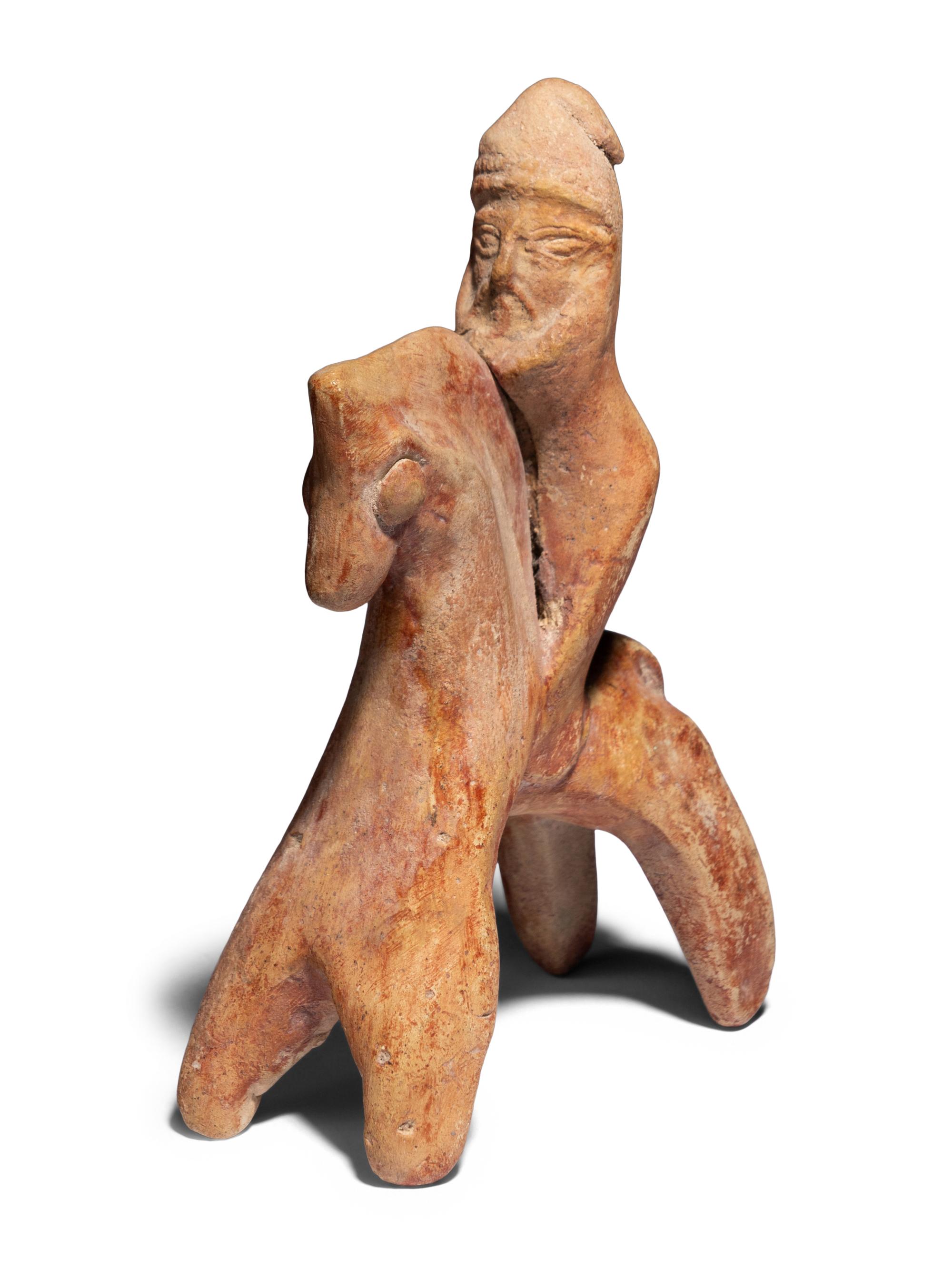 A Cypriot Terracotta Horse and Rider