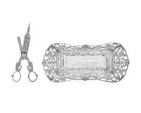 A Brazilian Silver Candle Snuffer and Tray