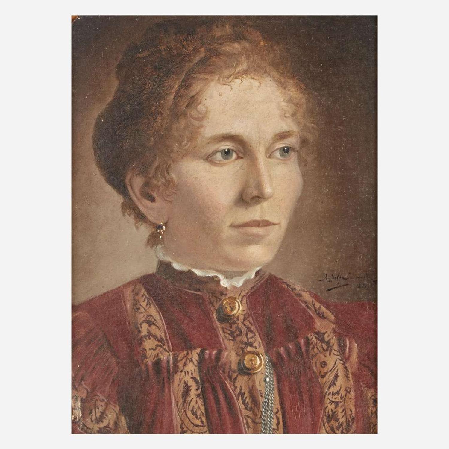 Rudolph Swoboda the Younger (Austrian, 1859–1914) Seated Veiled Woman; together with a companion (Portrait of a Woman; Bust-Length)