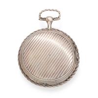 FRED VAUCHER, OPEN FACE POCKET WATCH WITH CHAIN
