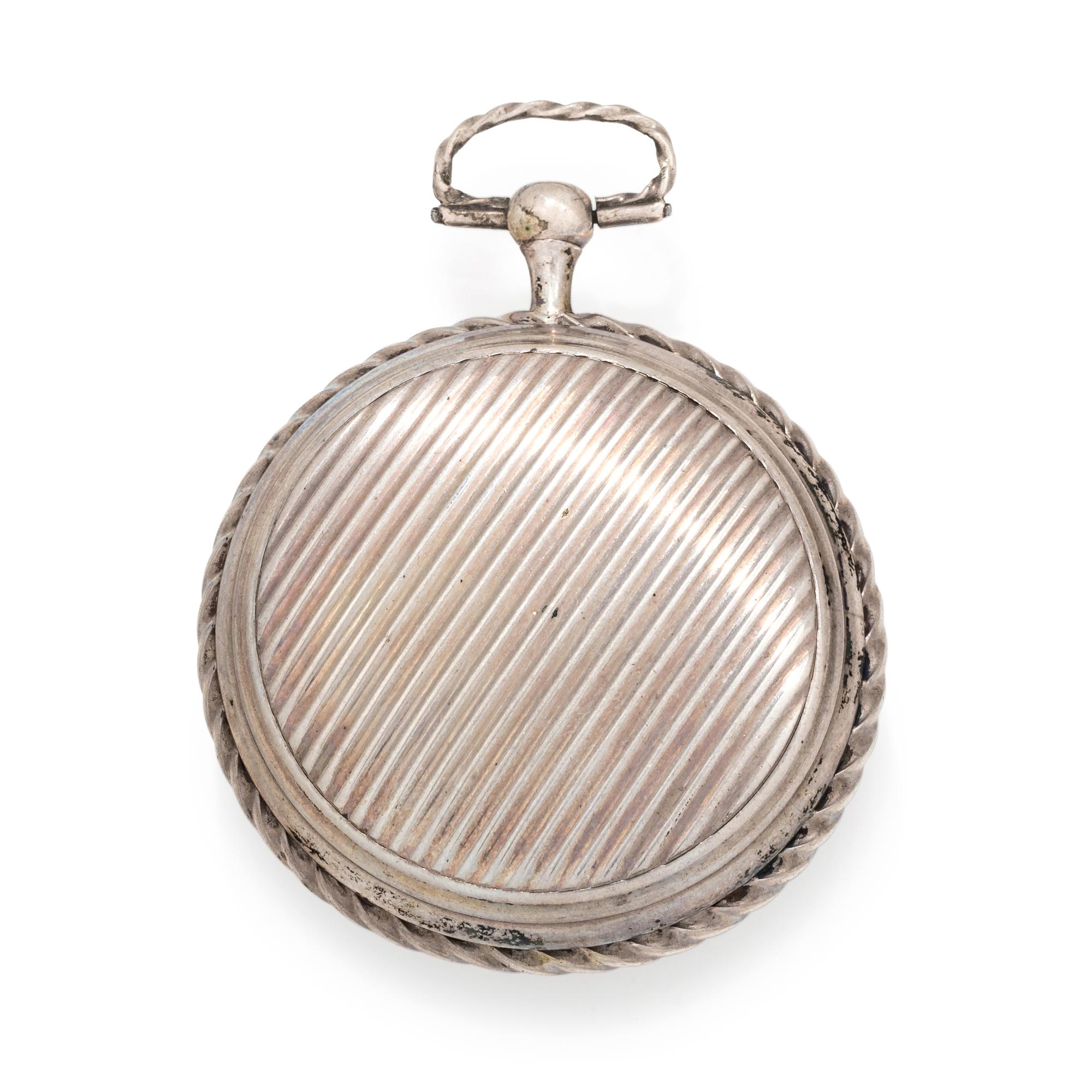 FRED VAUCHER, OPEN FACE POCKET WATCH WITH CHAIN
