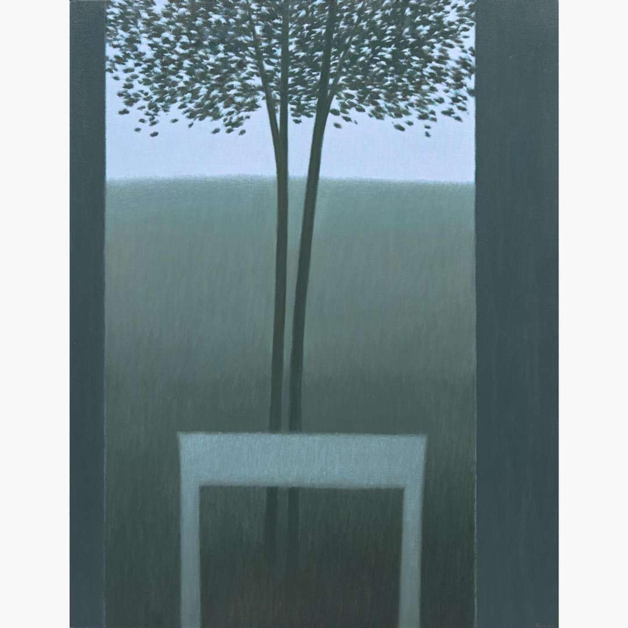 Robert Kipniss (American, b.1931) Window w/ chair & two trees
