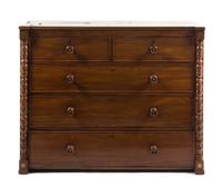 A George III Mahogany Chest of Drawers Height 37 x width 46 1/4 x depth 20 3/8 inches. — PROBABLY SCOTTISH, LATE 18TH/EARLY 19TH CENTURY