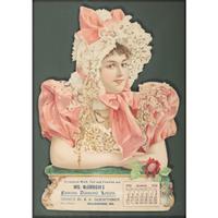 A Mrs. McCorrison's Famous Diamonds Lotion Framed Calendar Advertisement