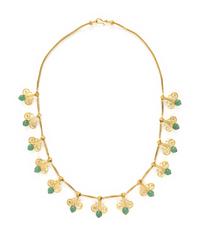 YELLOW GOLD AND AVENTURINE QUARTZ NECKLACE