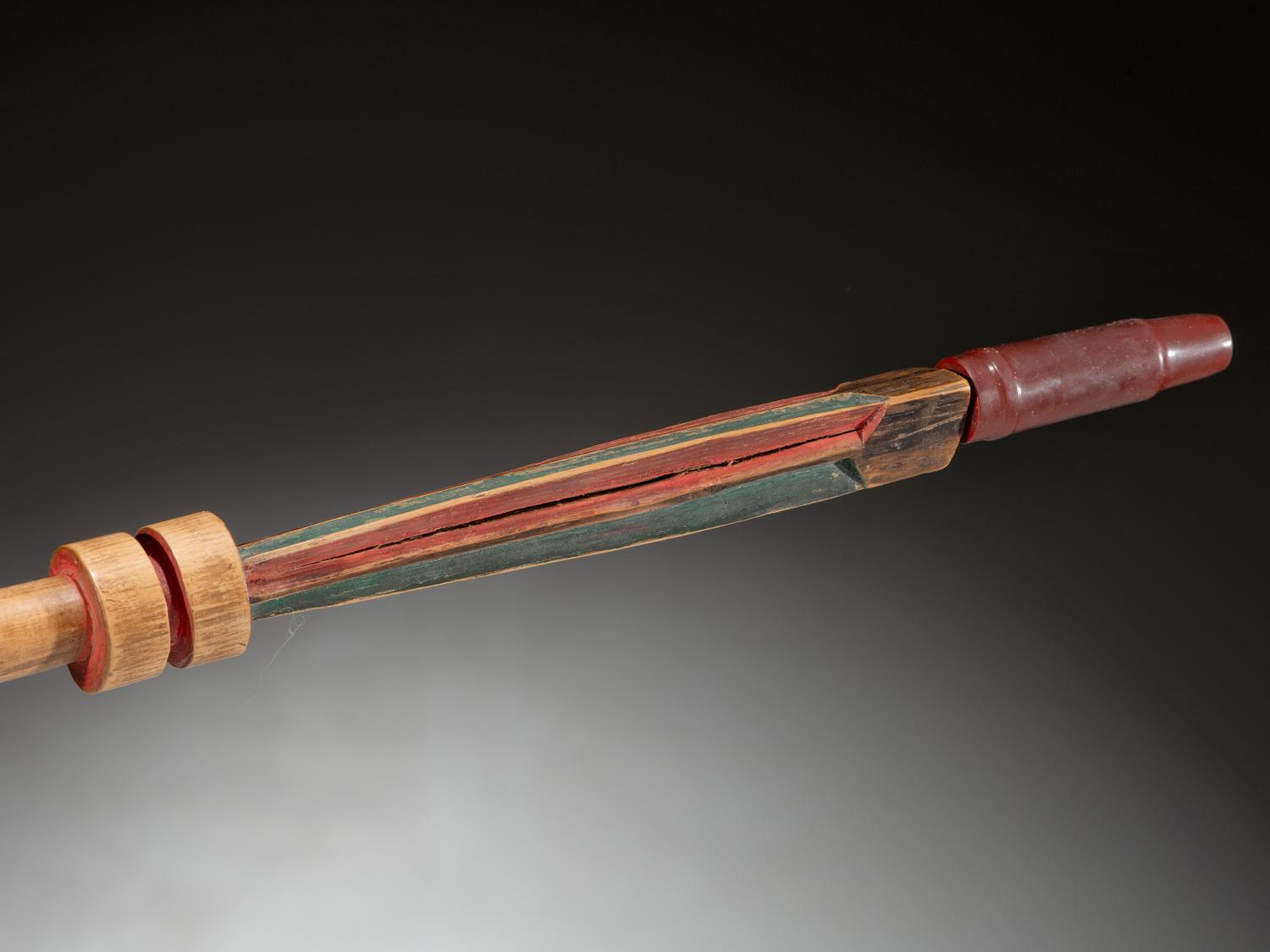 Dakota Painted Pipe Stem, with Catlinite Mouthpiece and Bowl