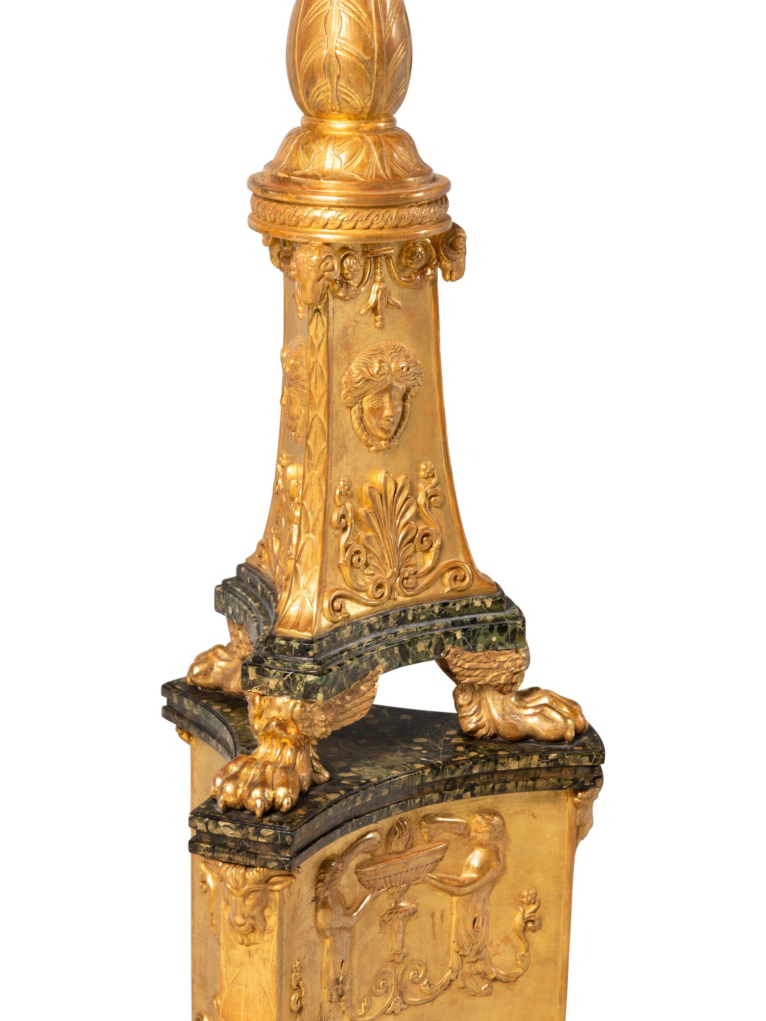 A Pair of Regency Giltwood Torchères