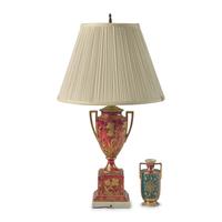Two Vienna Style Porcelain Vases, One Mounted as a Lamp