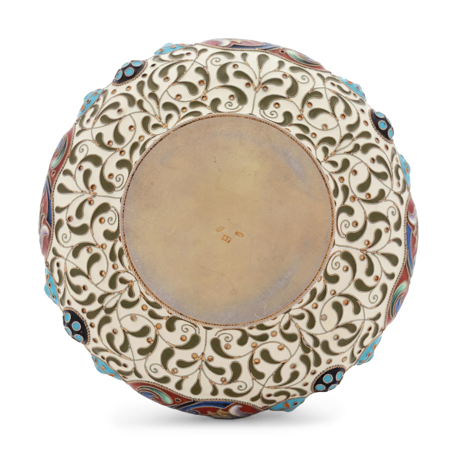 A Feodor Ruckert Enameled Silver Bowl