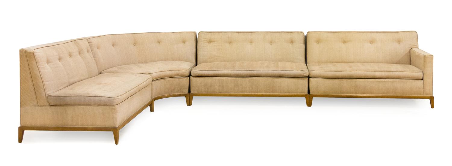 A Robsjohn Gibbings for Widdicomb Sectional Sofa and Chair Height 31 inches.