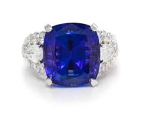 A Platinum, Tanzanite and Diamond Ring, Van Cleef & Arpels, 13.80 dwts.