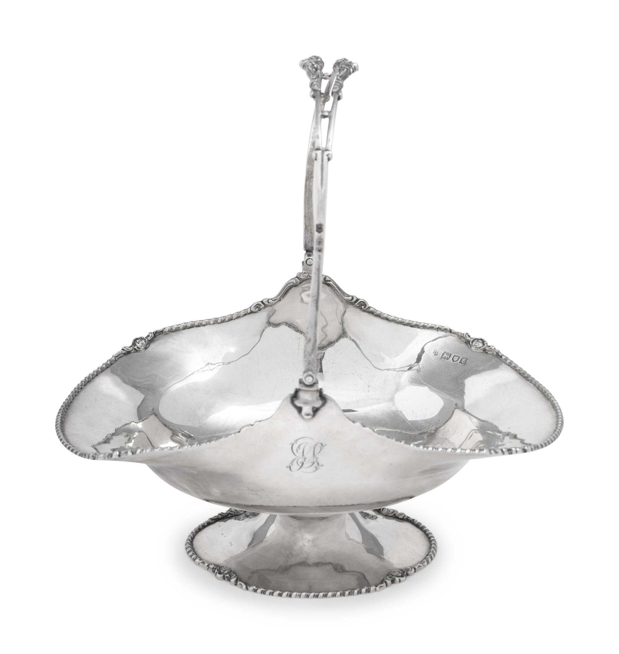An English Silver Centerpiece Basket
