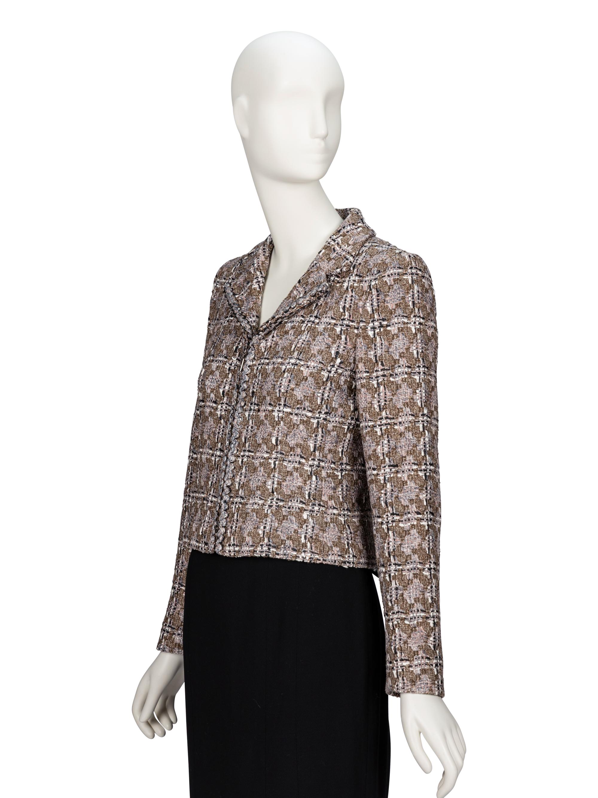 Chanel, Brown Checked Tweed Jacket