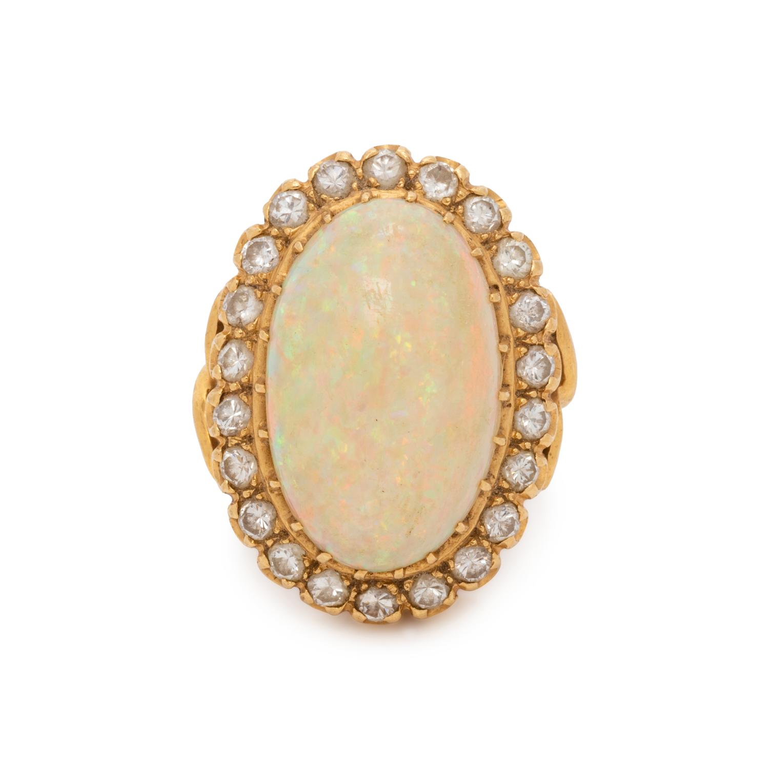 OPAL AND DIAMOND RING