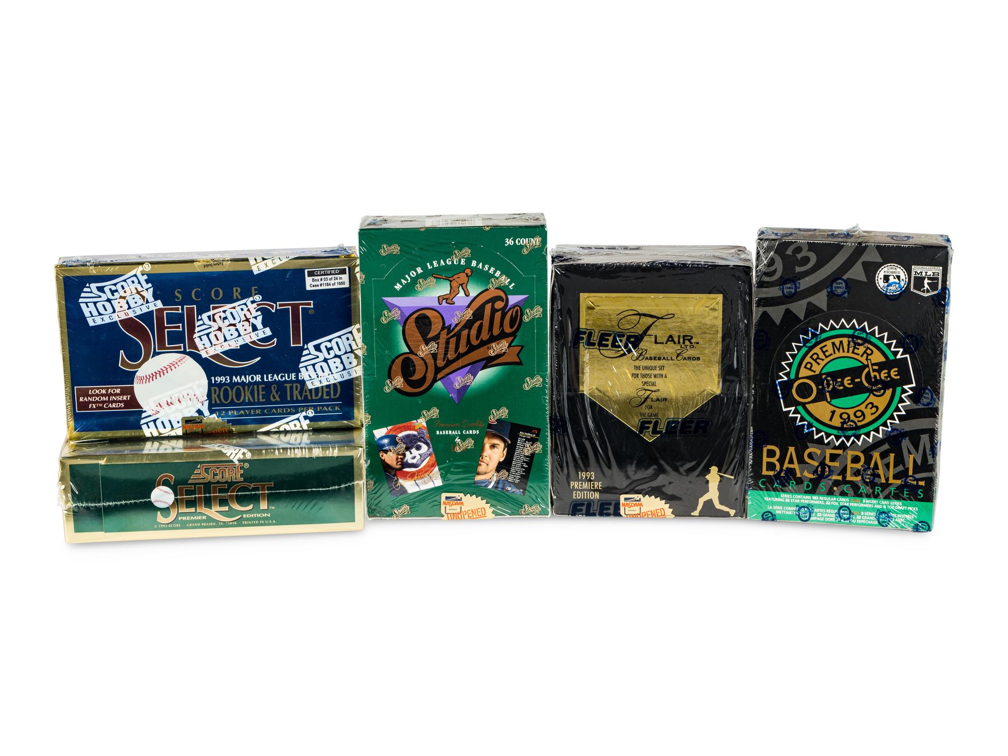 A Large Group of 1993 Unopened Baseball Card Vending Boxes (Possible Derek Jeter Rookie Cards),