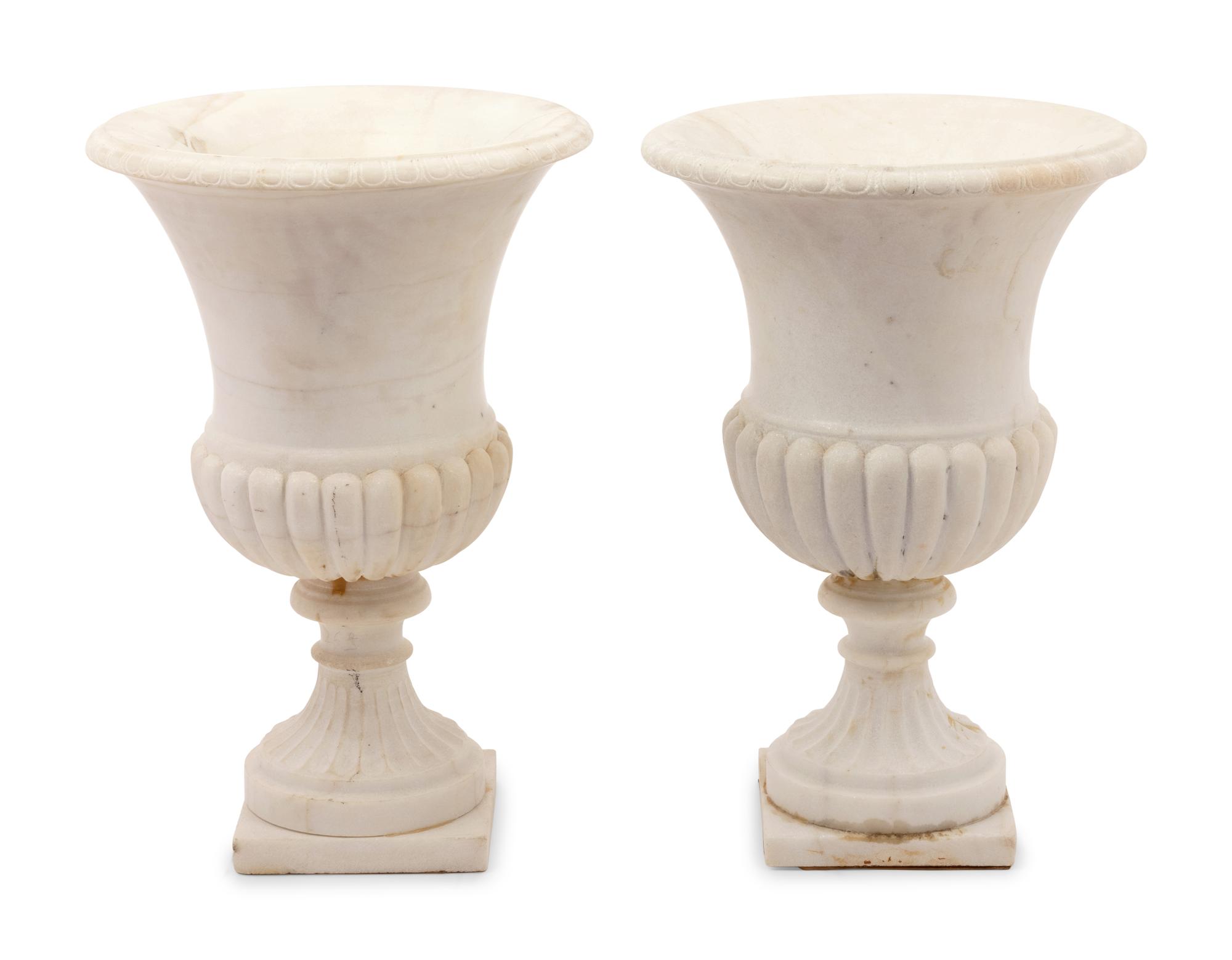 A Pair of Marble Urns