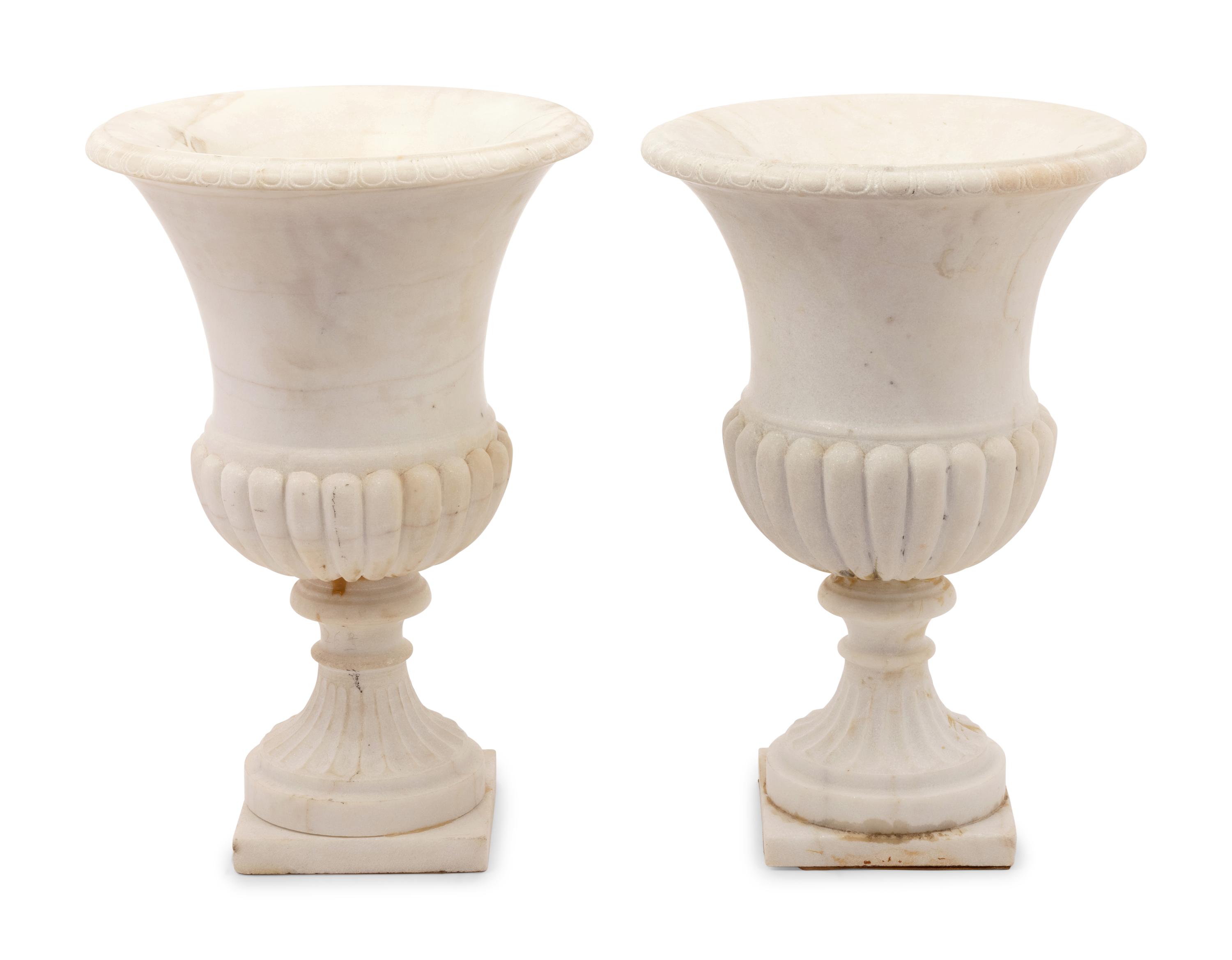 A Pair of Marble Urns
