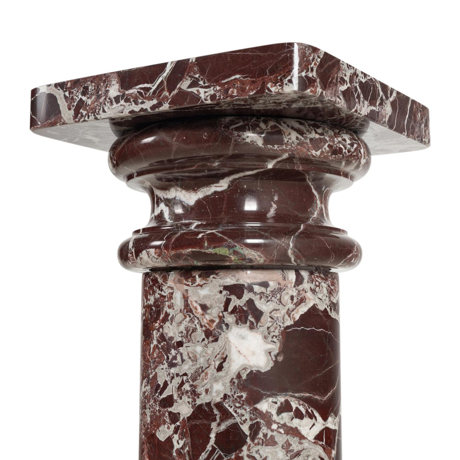 A Rosso Levanto Marble Pedestal