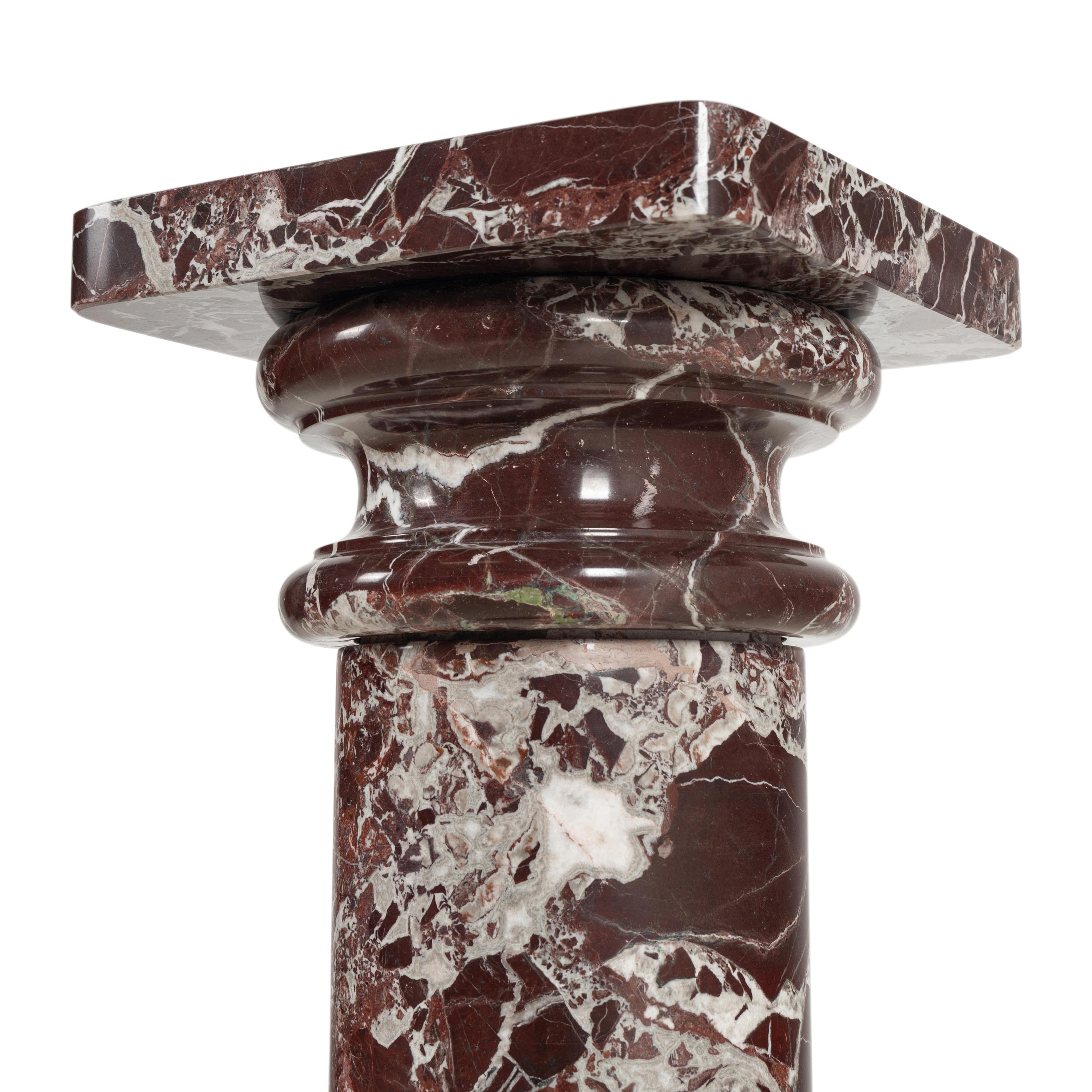 A Rosso Levanto Marble Pedestal