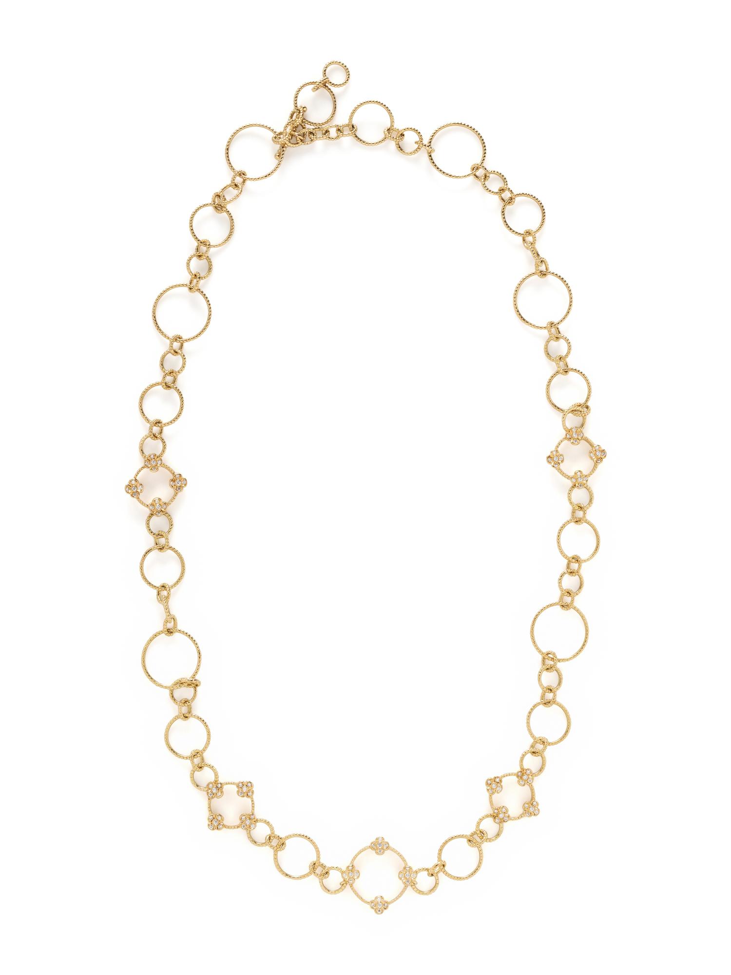BAGH, YELLOW GOLD AND DIAMOND LONG CHAIN NECKLACE