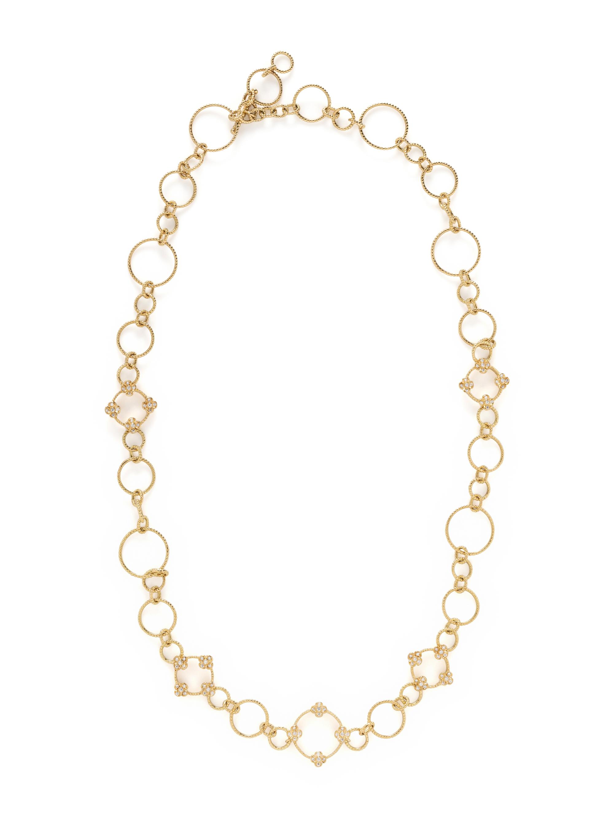 BAGH, YELLOW GOLD AND DIAMOND LONG CHAIN NECKLACE