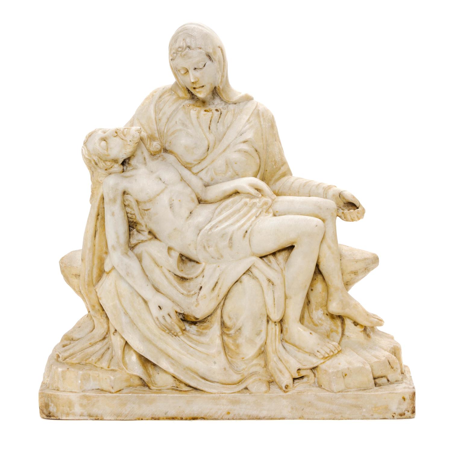 An Italian Marble Flatback Figural Group, 18TH/19TH CENTURY, Height 14 inches. — 18TH/19TH CENTURY,
