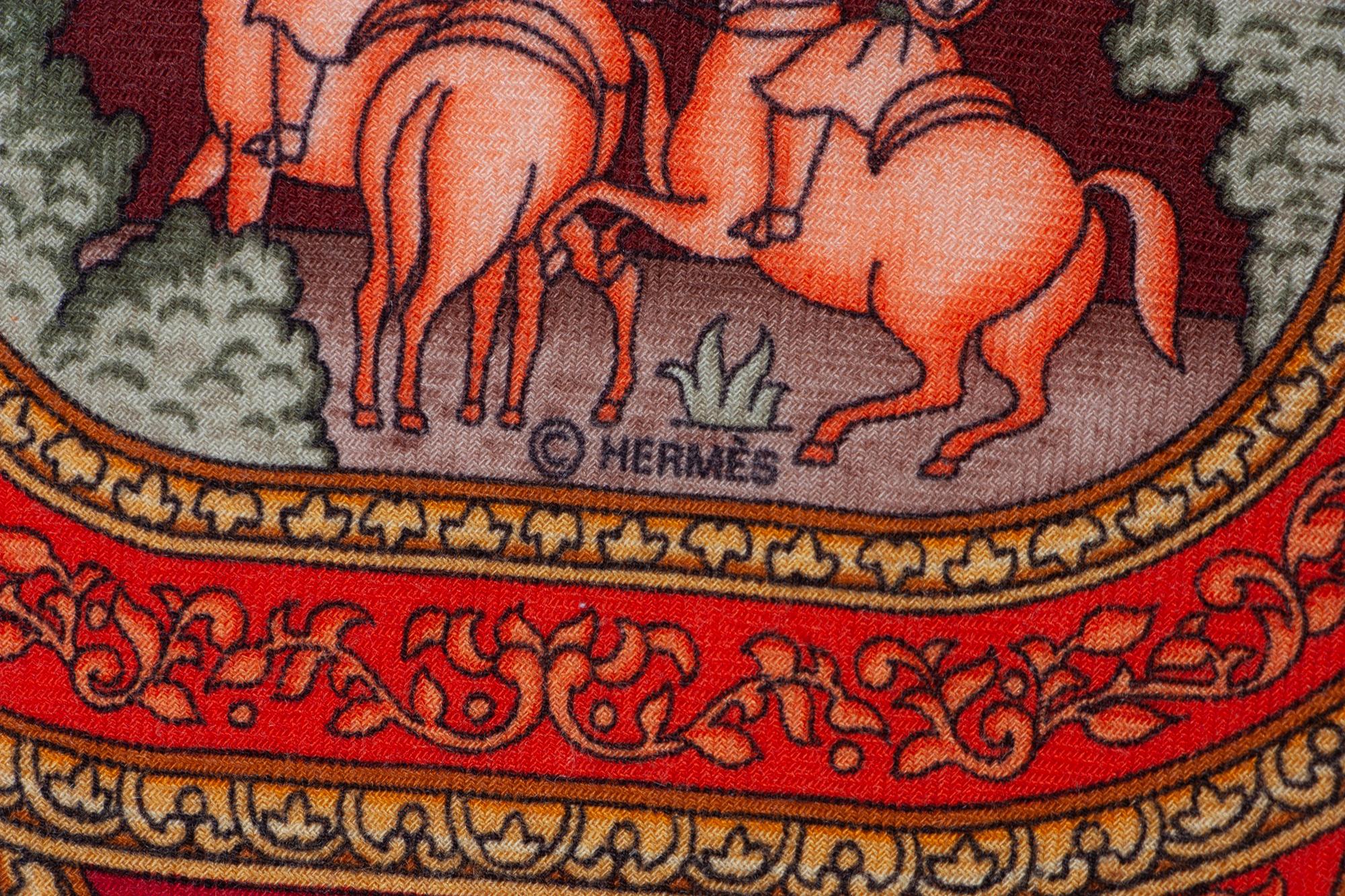 Two Hermès 90cm Silk/Cashmere Scarves