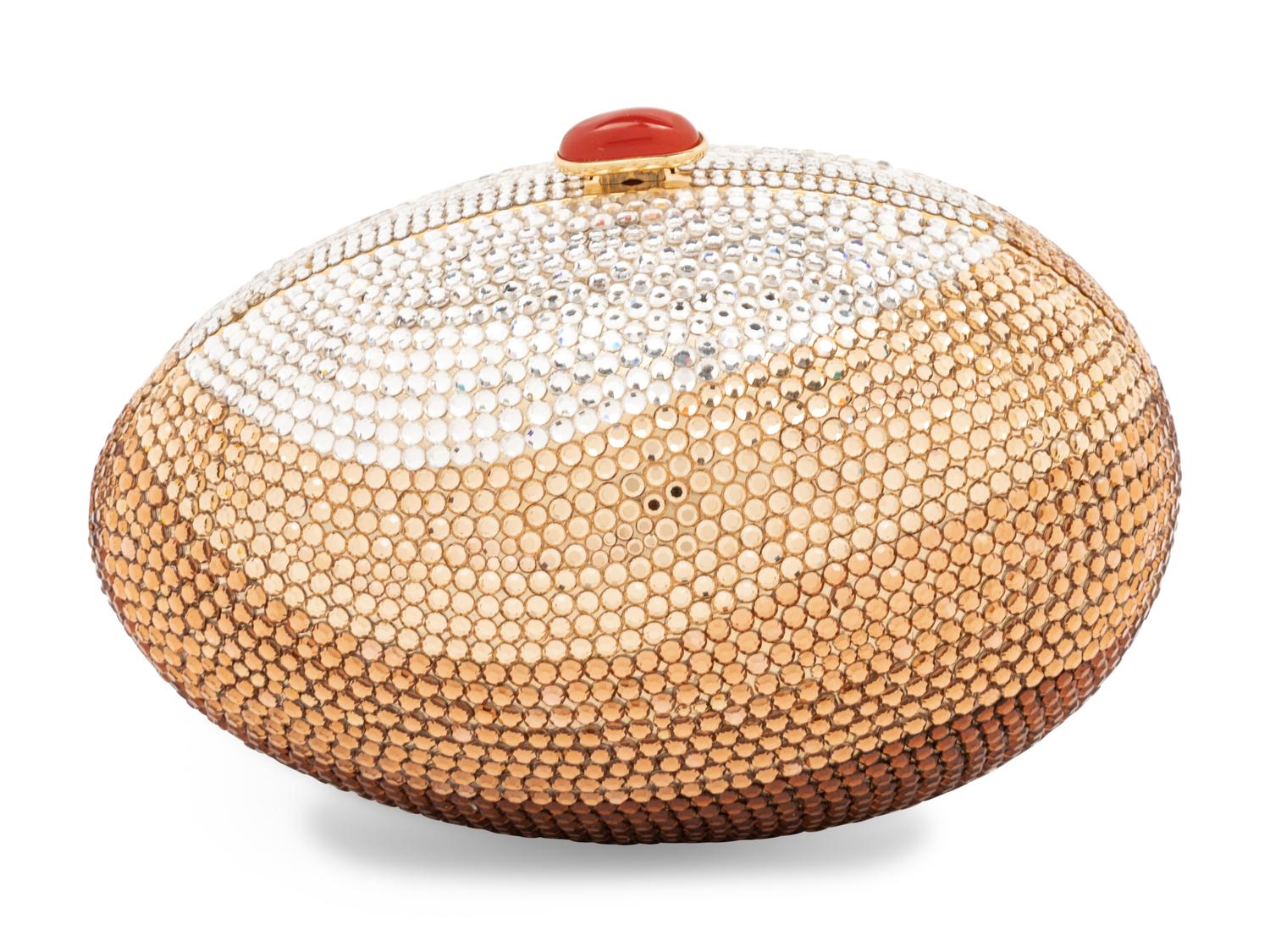 Judith Leiber Brown Layered Egg Minaudière