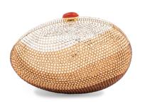 Judith Leiber Brown Layered Egg Minaudière