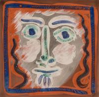 Visage aux cheveux bouclés (A. R. 573), 1968-1969