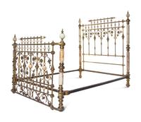 A Victorian Brass and Onyx Bed Frame
