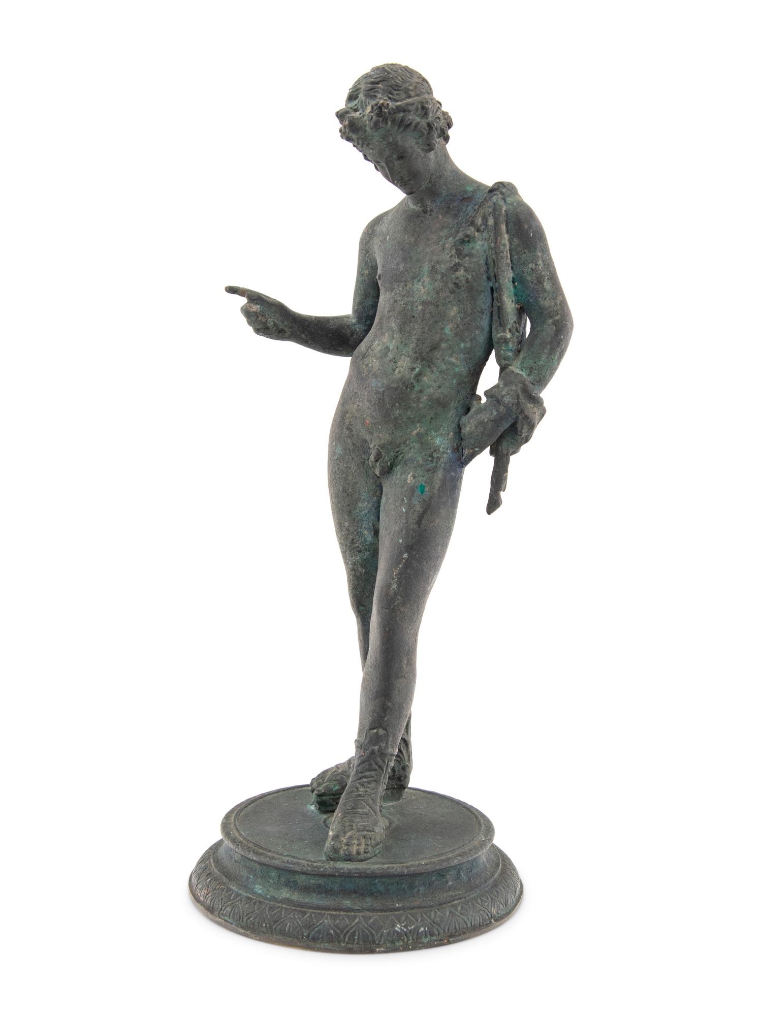 A Grand Tour Bronze Figure of Narcissus
