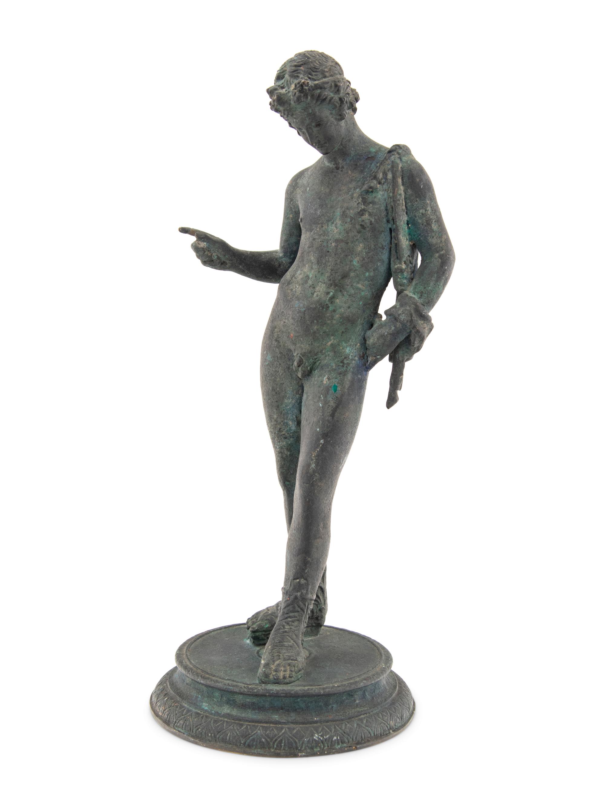 A Grand Tour Bronze Figure of Narcissus