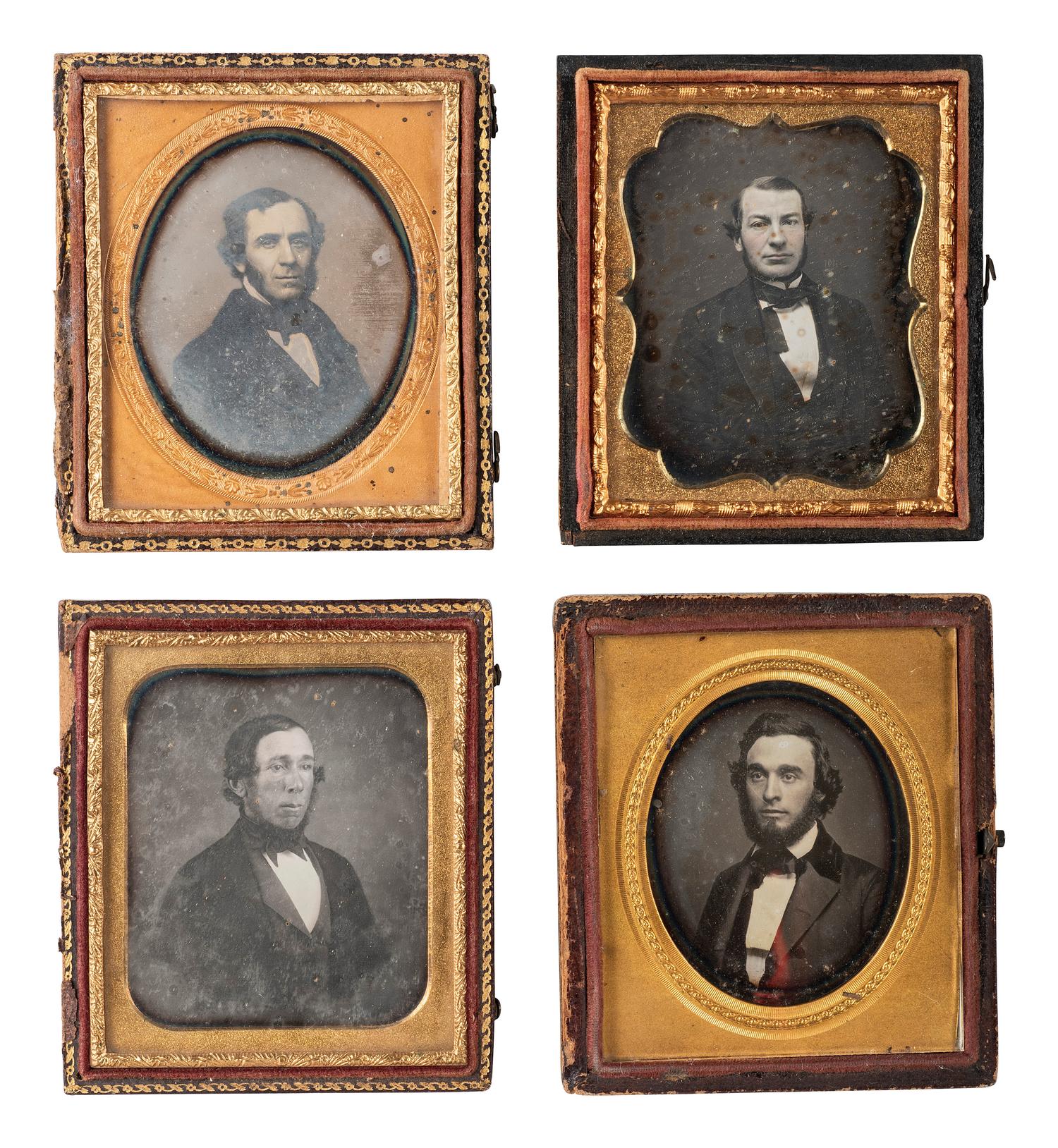 [EARLY PHOTOGRAPHY]. 23 sixth plate daguerreotypes of men sporting facial hair.