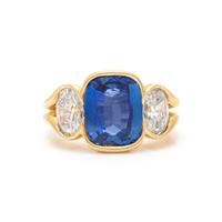 CARTIER, SAPPHIRE AND DIAMOND RING