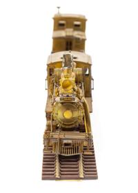 A United Scale Models Brass N-Gauge 2-6-0 Locomotive, Tender and Caboose