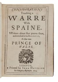 BACON, Francis, Sir (1561-1626). Certaine Miscellany Works. London: John Haviland for Humphrey Robinson, 1629.