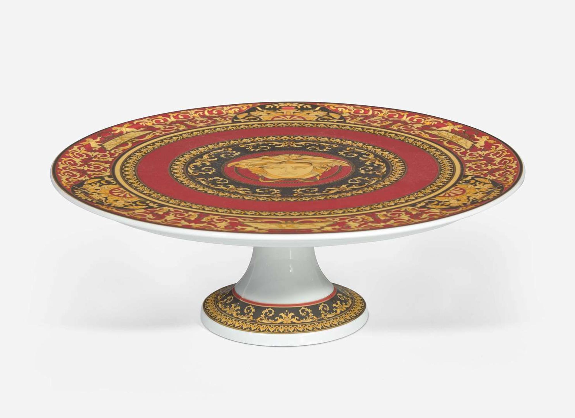 A Versace enameled porcelain part dinner service in the "Medusa" pattern, produced by Rosenthal Studio Line, Germany, modern